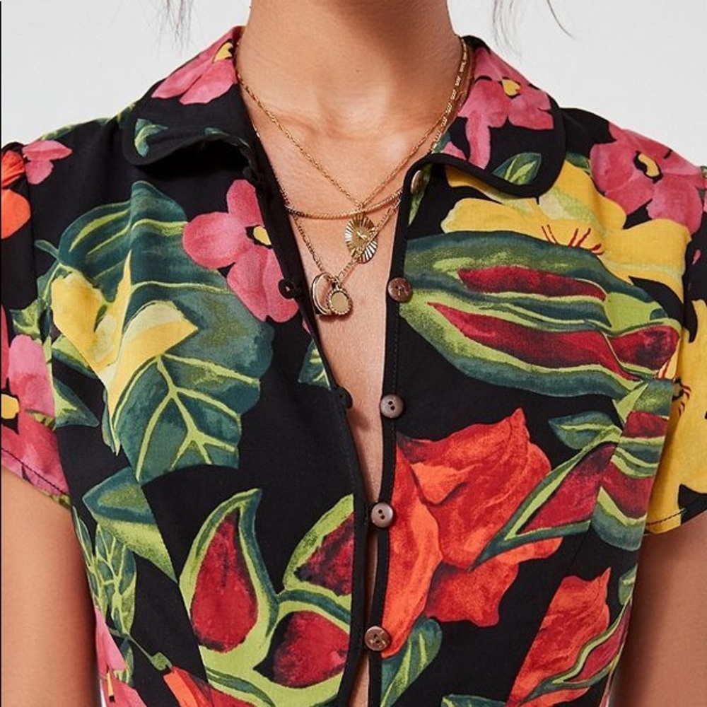 NWT Urban Outfitters Button Front Floral Dress